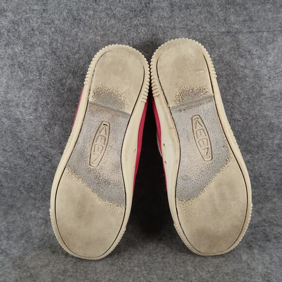 Keen Shoes Womens 8 Casual Boat Loafer Maderas Canvas Pink Two Eye Slip On Flat - Picture 11 of 12